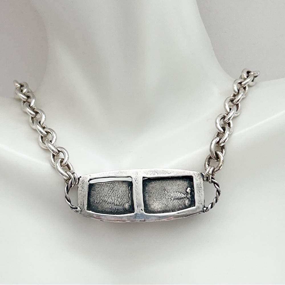 Michele Baratta Double Portrait of Love Sterling Silver Necklace